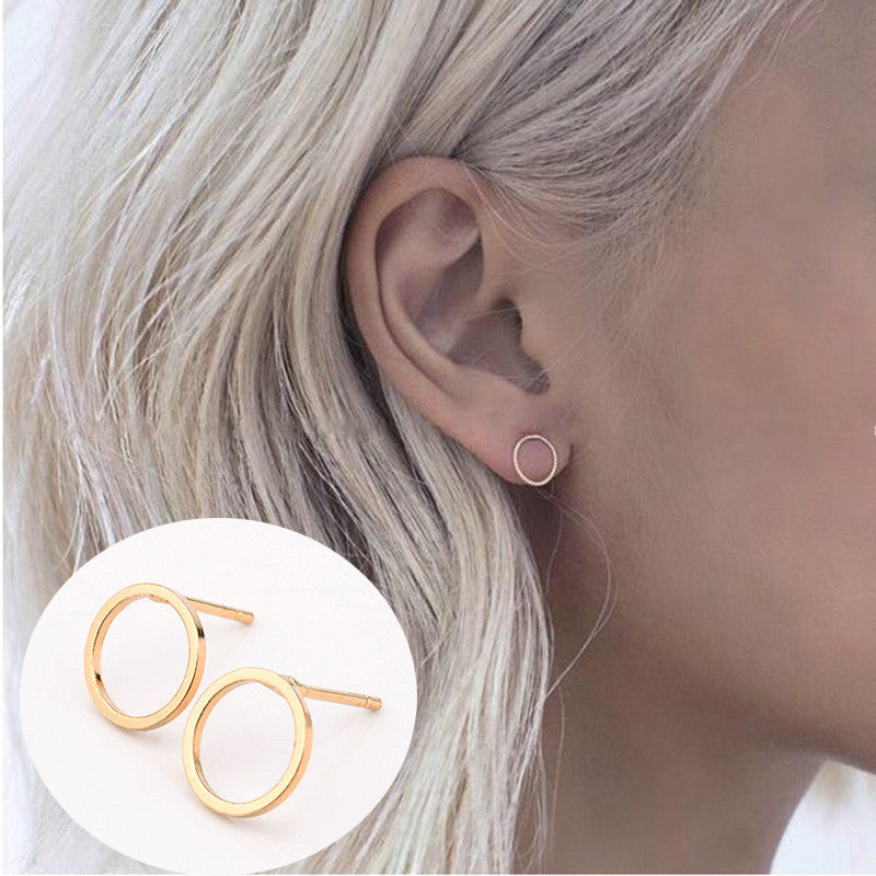 Fashion Gold Silver Punk Simple T Bar Earrings For Women Ear Stud Earrings