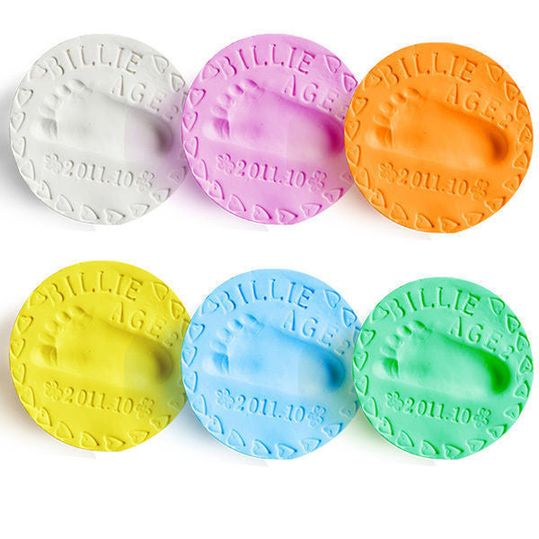6 Colors baby care Air Drying Soft Clay Baby Handprint Footprint Imprint Kit
