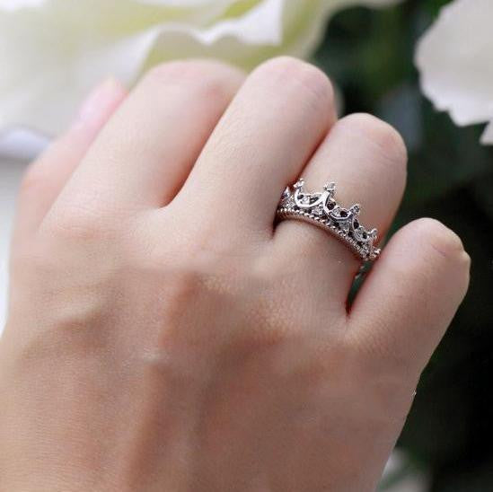 Queen's Silver Crown Rings For Women Punk Brand Fashion