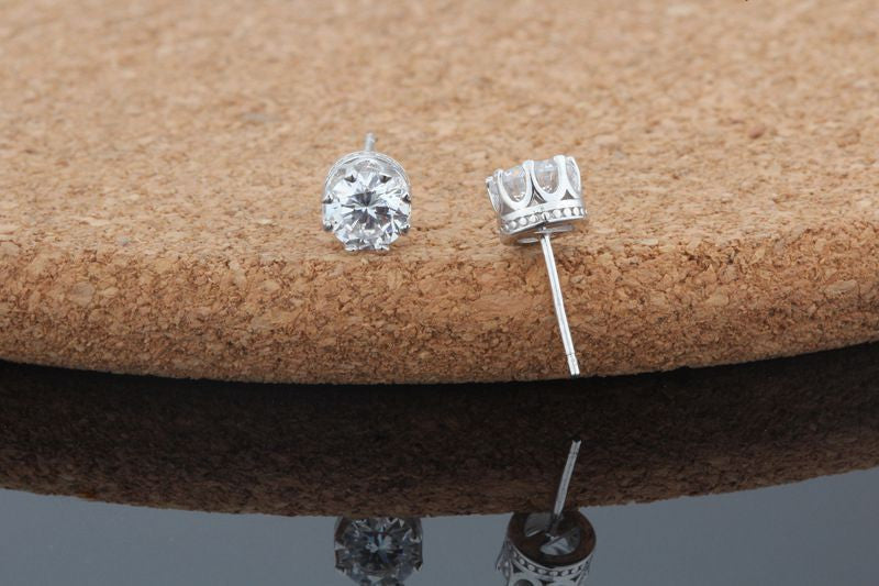 Sterling Silver Male Crystal Cute Earings Cubic Zircon for Women
