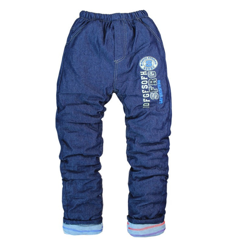 High quality baby clothing Outdoor activities thicken warm winter boys/girls Jeans pants kids trousers children pants 4-7 ages