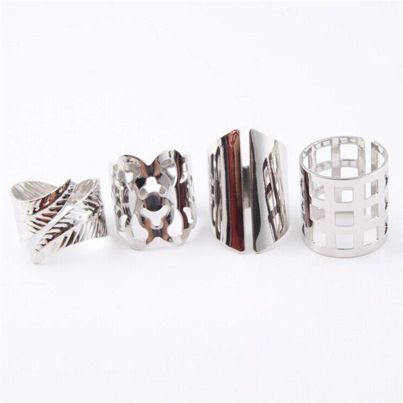 High Quality! Hollow out leaves, flower Mid Finger Knuckle Ring Set free shipping
