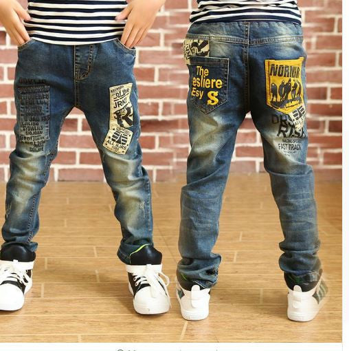 2016 Spring Autumn new jeans for boys Kids Rushed Light-colored fashion Children jean Trousers B135