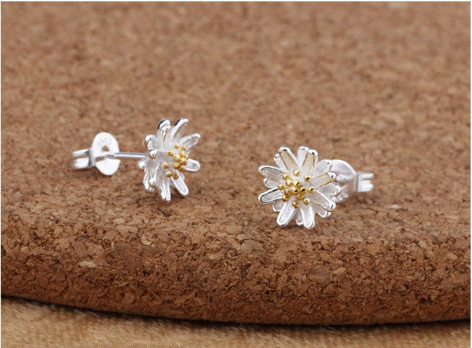 Flower White Gold Plated Jewelry Set Brinco Necklace with earrings for women