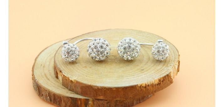 Silver plated fashion shiny Shambhala ladies`stud earrings