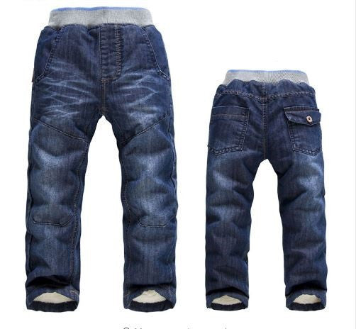 High quality KK-RABBIT Winter Thick Cashmere Fashion Boys Pants Kids Trousers Baby Children Jeans