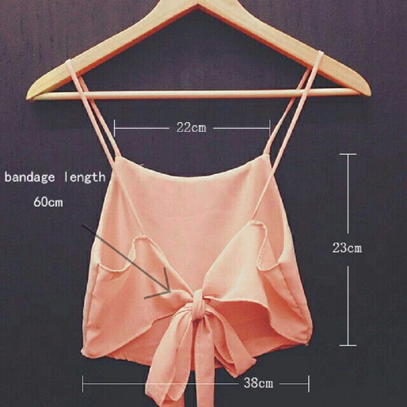 Brandy Melville Women Sexy Sleeveless Crop Top Sling Shirt Camisole Vest Summer Tanks Camis Chiffon