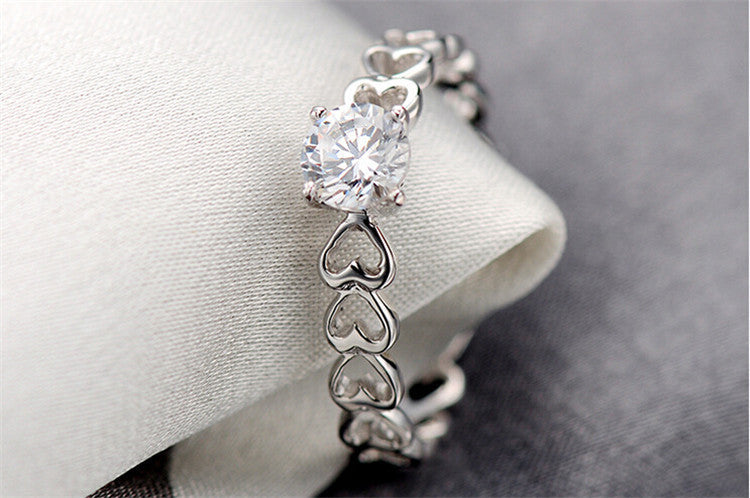 Heart Wedding Rings for Women 925 Sterling Silver Quality Simulated Diamond Ring Love Jewelry