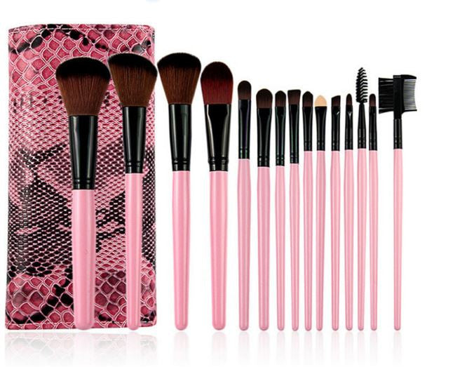 15Pcs/lot Makeup Brushes Eye Facial Cosmetics Kit Hot Sale Pink Naked Make Up Brush set Professional With Natural Hair