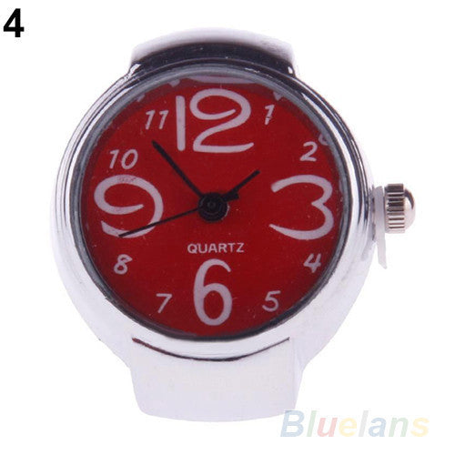 Creative Fashion Lady Girl Steel Round Elastic Quartz Finger Ring watch women