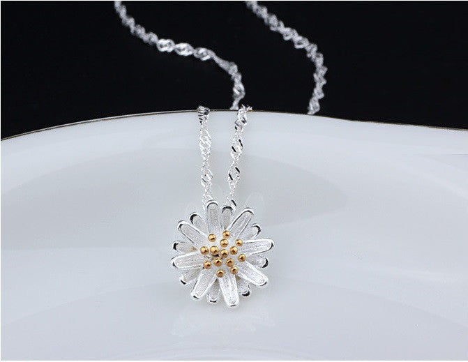 Flower White Gold Plated Jewelry Set Brinco Necklace with earrings for women