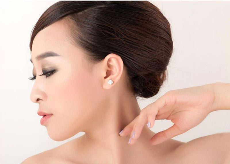 Sterling Silver Male Crystal Cute Earings Cubic Zircon for Women