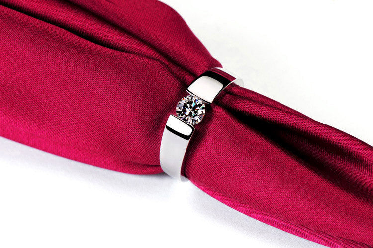 Silver Wedding Rings for Women/Men Sterling Silver Crystal Simulated Diamond Ring