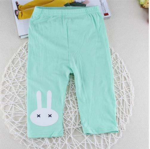 Retail 3-10years 4 color rabbit footless girls knee length kid Five pants Cropped clothing kids leggings children's summer cool