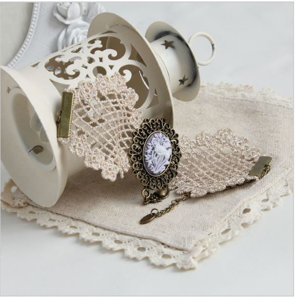 Vintage lace bracelets & bangles bridesmaid wrist handmade Bracelets