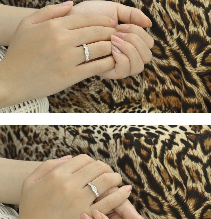 Women Wedding Band Zircon Sterling Silver Simulated Diamond Rings