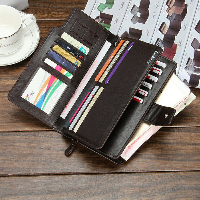 men wallets Casual wallet men purse Clutch bag Brand leather wallet long design men bag gift for men