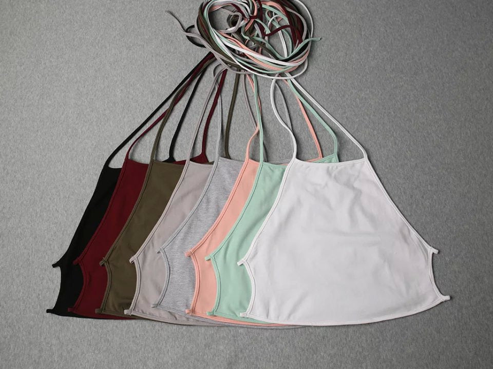 Brandy Melville Popular High Elastic Backless Cross camisole Wrapped bustier crop top