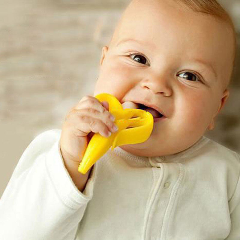 Silicone Banana Toothbrush High Quality And Environmentally Safe Baby Teether Teething Ring