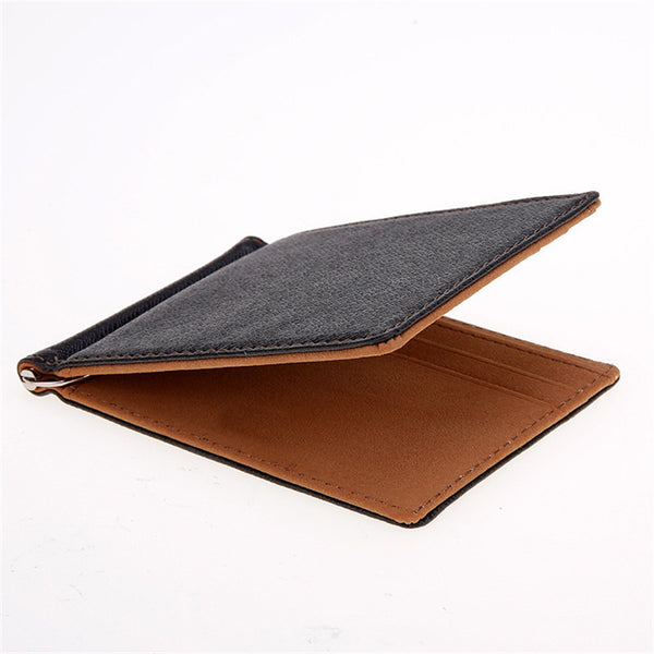 Men Wallet Short Skin Wallets Purses Fashion Synthetic Leather Money Clips Sollid Thin Wallet