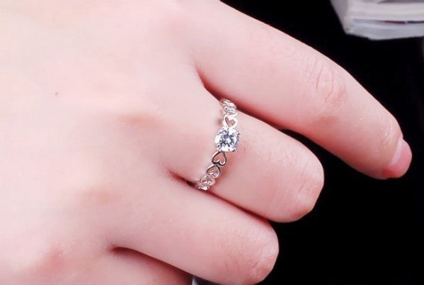Heart Wedding Rings for Women 925 Sterling Silver Quality Simulated Diamond Ring Love Jewelry