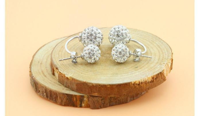 Silver plated fashion shiny Shambhala ladies`stud earrings