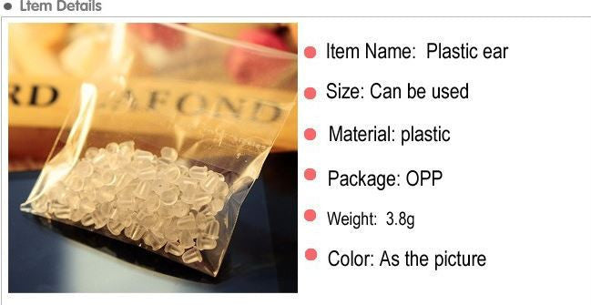 Dedicated Simple Clear Plastic Ear Jewelry Stud Earring Plugs