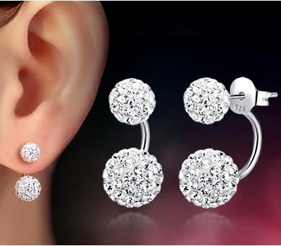Silver plated fashion shiny Shambhala ladies`stud earrings