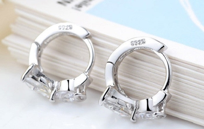 Angle Stud Earring Women Earings Fashion Sterling Silver Crystal Earrings