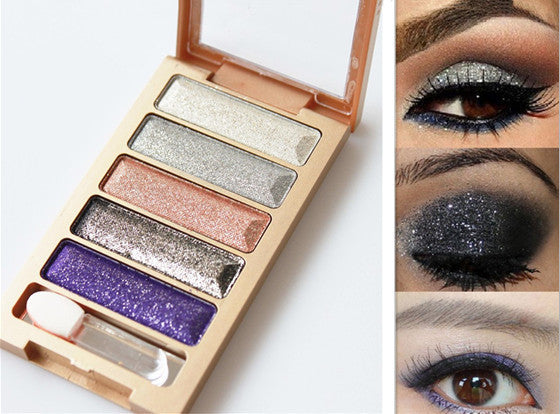 5 Colors Diamond High Quality Pigment Makeup Eyeshadow Palette To Eye kit maquiagem Eye Shadow Beauty Naked Palette Glitte