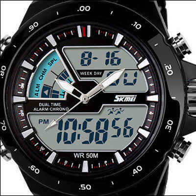 50M Waterproof Mens Sports Watches Relogio Masculino 2016 Hot Men Silicone Sport Watch Reloj S Shockproof Electronic Wristwatch