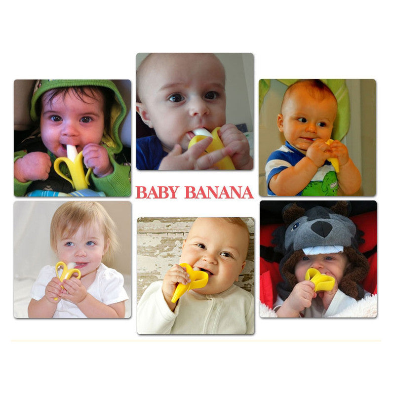 Silicone Banana Toothbrush High Quality And Environmentally Safe Baby Teether Teething Ring