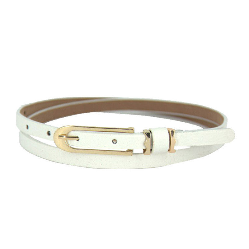 Candy Color PU Leather Thin Skinny Cummerbund Waist Belt Alloy Buckle Wholesale