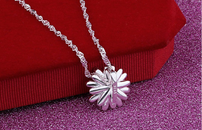Flower White Gold Plated Jewelry Set Brinco Necklace with earrings for women