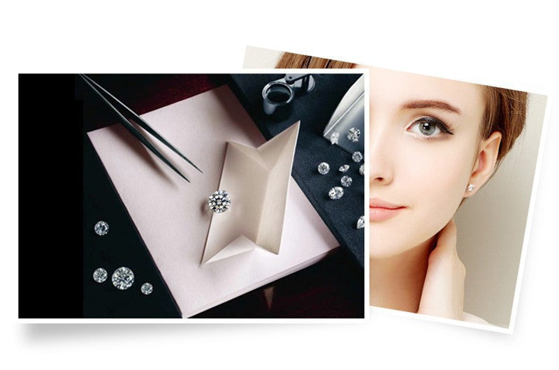 Simple New Design Rhinestone Crystal Silver Stud Earrings