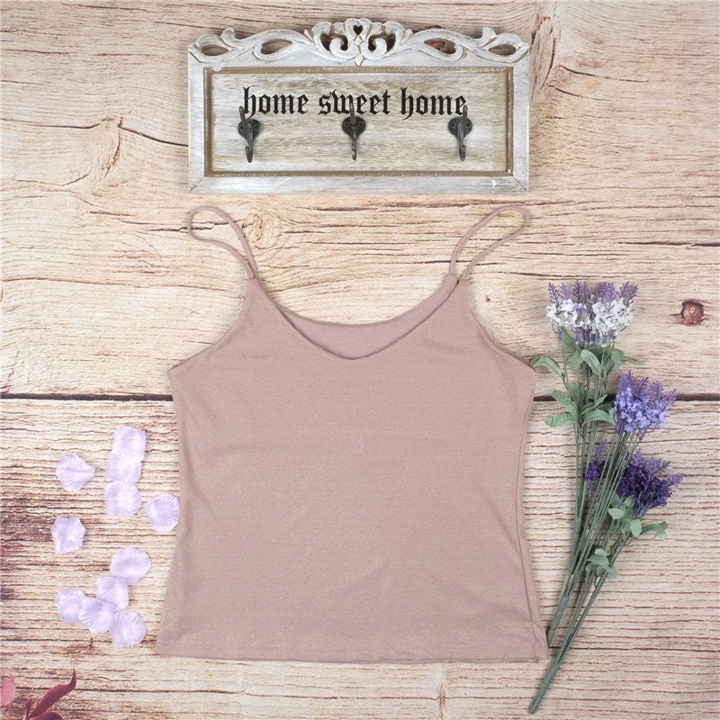 Brandy Melville Women Tops Summer Sexy V Neck Lady Camisole Spaghetti Strap