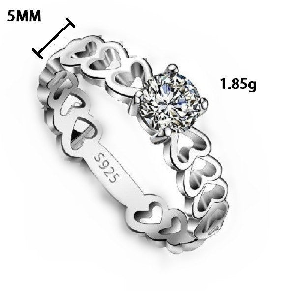 Heart Wedding Rings for Women 925 Sterling Silver Quality Simulated Diamond Ring Love Jewelry