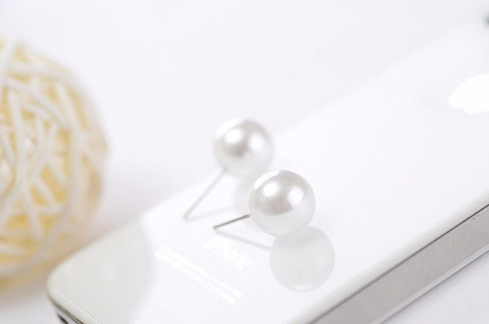White pearl earrings 6mm/8mm/10mm/12mm Mix Size 1 card 12 pairs stud earrings