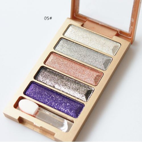 5 Colors Diamond High Quality Pigment Makeup Eyeshadow Palette To Eye kit maquiagem Eye Shadow Beauty Naked Palette Glitte