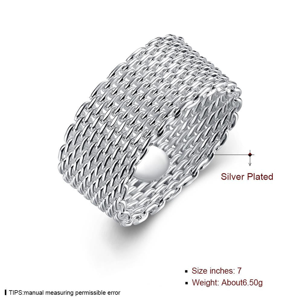 Fashion Net Ring Women&Men Gift Silver Jewelry