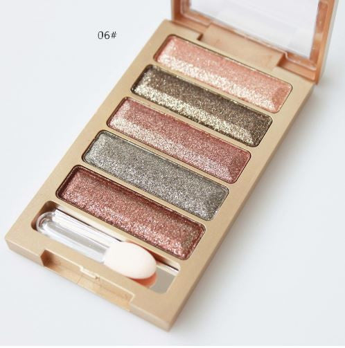 5 Colors Diamond High Quality Pigment Makeup Eyeshadow Palette To Eye kit maquiagem Eye Shadow Beauty Naked Palette Glitte