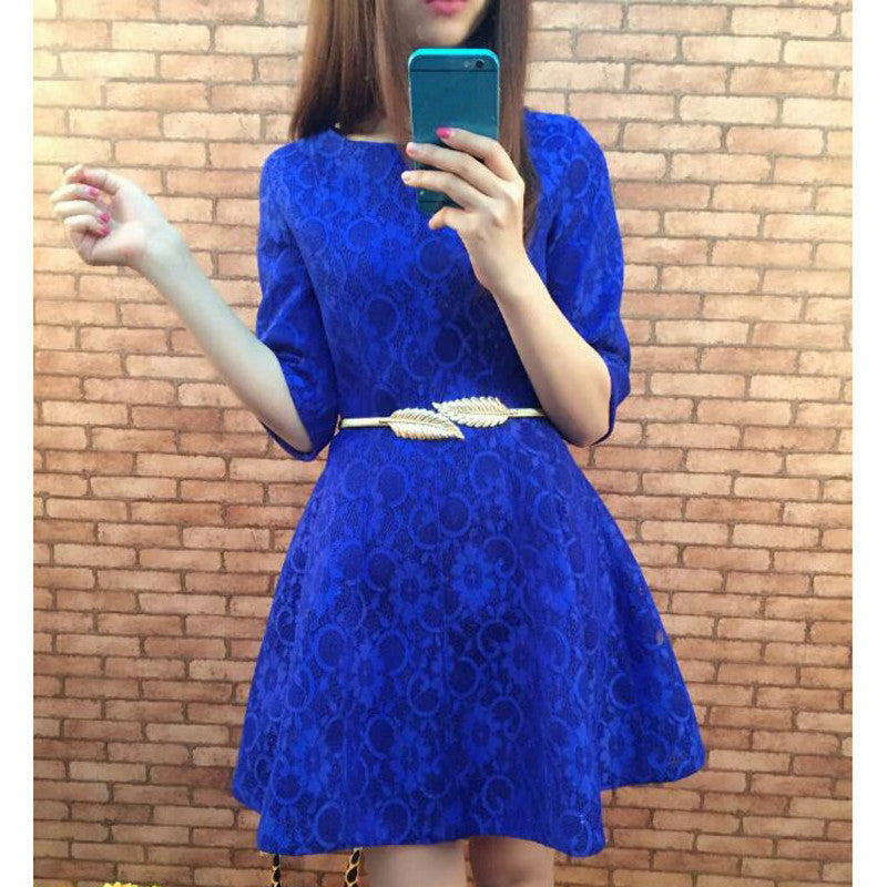 Women Metal Leaves Elastic Waist Dress Belt Strap Waistband Wholesale