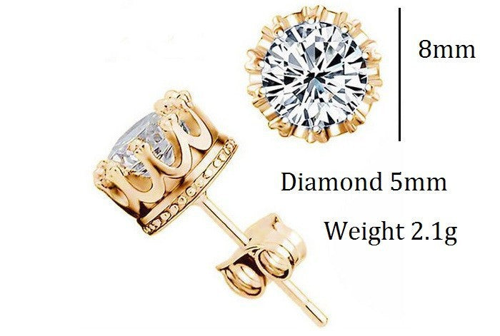 Sterling Silver Male Crystal Cute Earings Cubic Zircon for Women