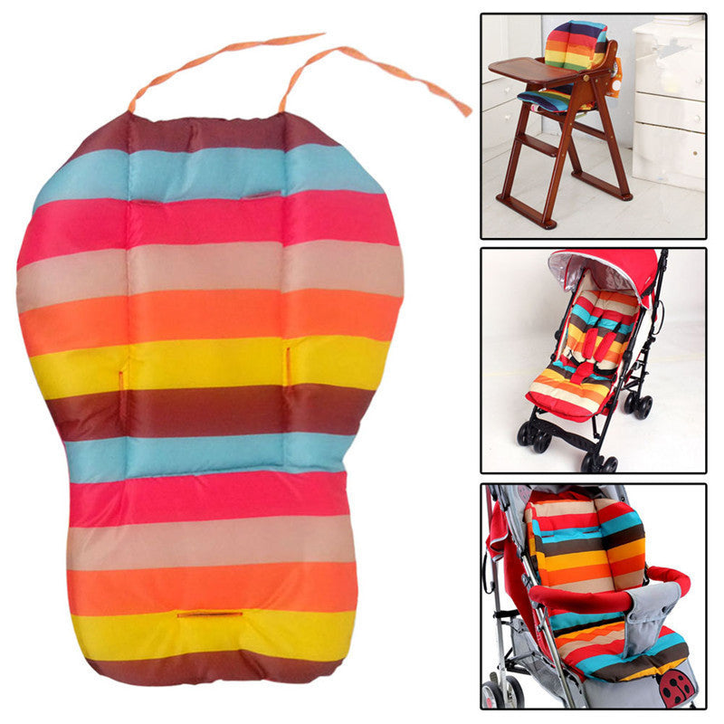 Baby Infant Stroller Seat Pushchair Cushion Cotton Mat Rainbow Color Chair BB Car Seat Cushion