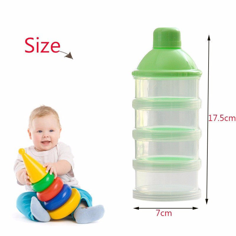 New Portable Baby Feeding Milk Powder &Food Bottle Container 4 Cells Grid Box