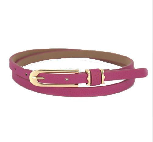 Candy Color PU Leather Thin Skinny Cummerbund Waist Belt Alloy Buckle Wholesale
