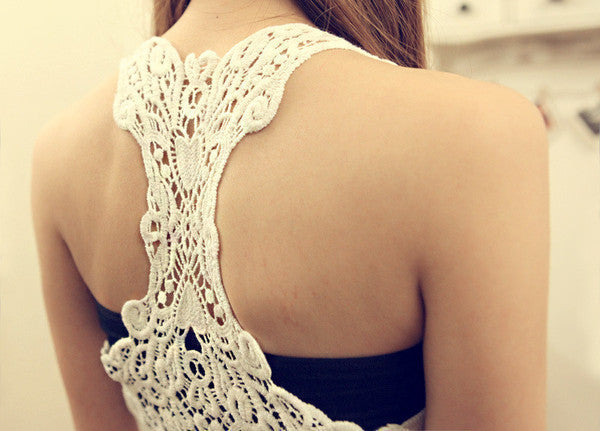 6/ Colors New Summer Women Sexy Shirt Hollow-out Vests Camisole Pierced Lace Cami Crochet Tank Tops