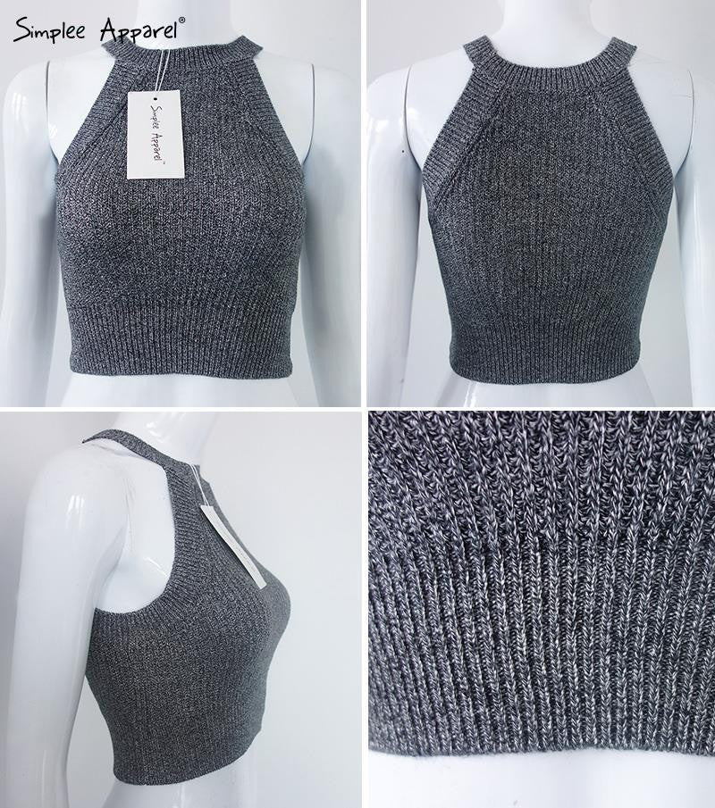 Brandy Melville Simple Apparel  off shoulder knitted bustier crop top Women