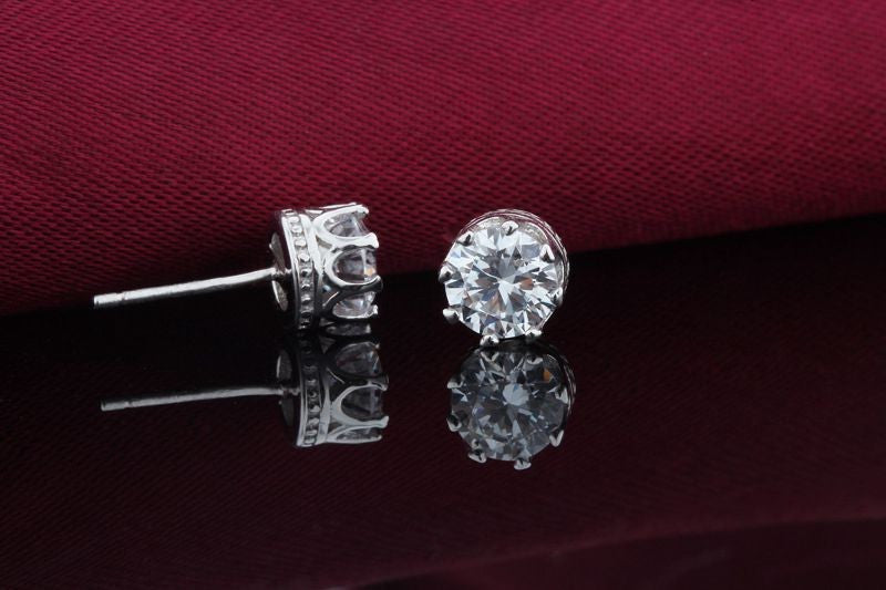 Sterling Silver Male Crystal Cute Earings Cubic Zircon for Women