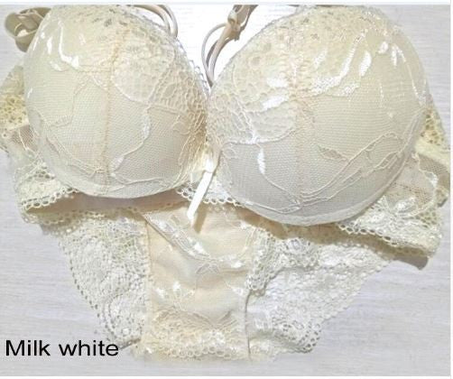 Sexy Women Bra Set Deep V Lace Underwire Bras Push Up Solid 32A-38C Lingerie Outfit Sexy Floral Sweet Comfy Fit Bowtie Sleepwear